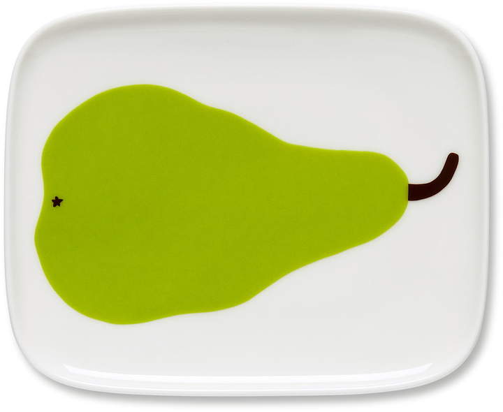 Oiva Päärynä Servierplatte 15 x 12 cm, Grün / weiß (Frühling 2018)