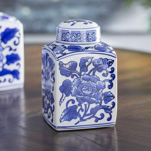 White/Blue Ceramic Decorative Box