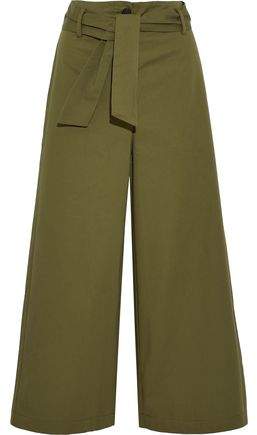 Iris & Ink Jac Belted Cotton-Twill Culottes