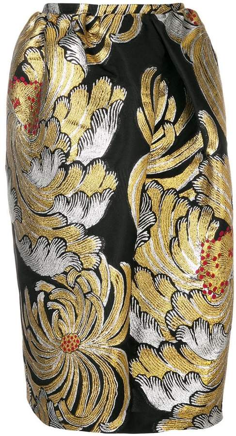 metallic brocade skirt