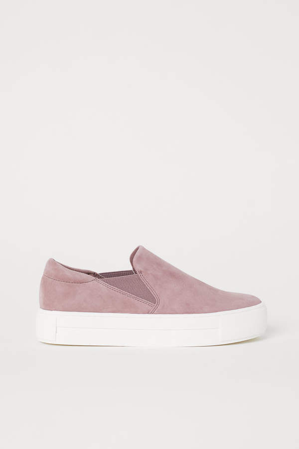 H&M - Suede Slip-on Shoes - Pink