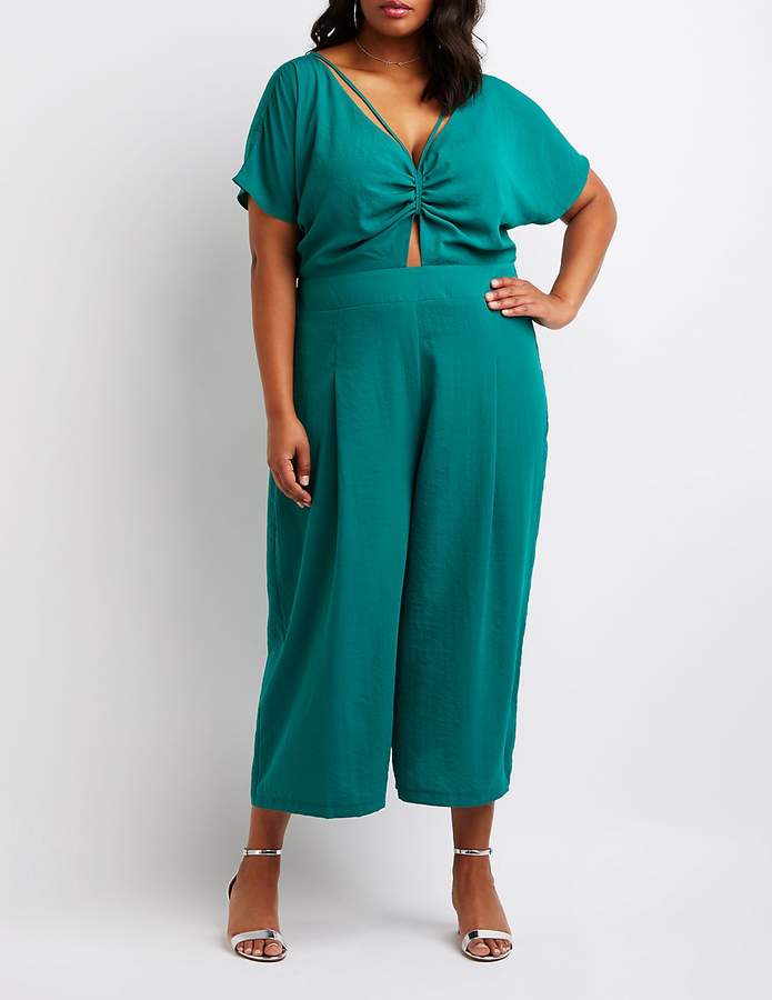 Plus Size Cut Out Culotte Jumpsuit