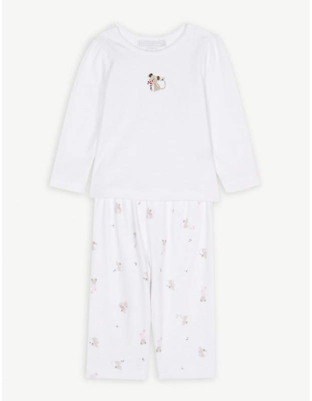 The Little White Company Christmas mouse cotton pyjamas 0-24 months