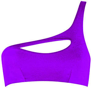 Lexxi Bikini Top In Purple With One-Shoulder Strap