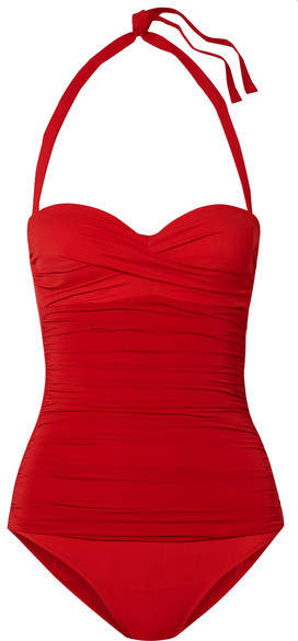 Ruched Swimsuit - Red