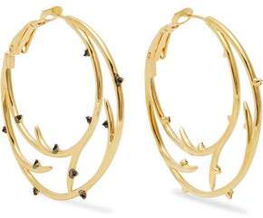 Enchanted Gold-Tone Crystal Hoop Earrings
