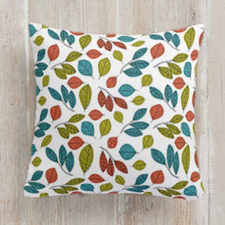 Illustrated Leaves Square Pillow