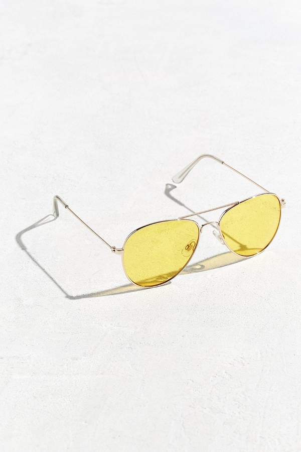 Yellow Lens Classic Aviator Sunglasses