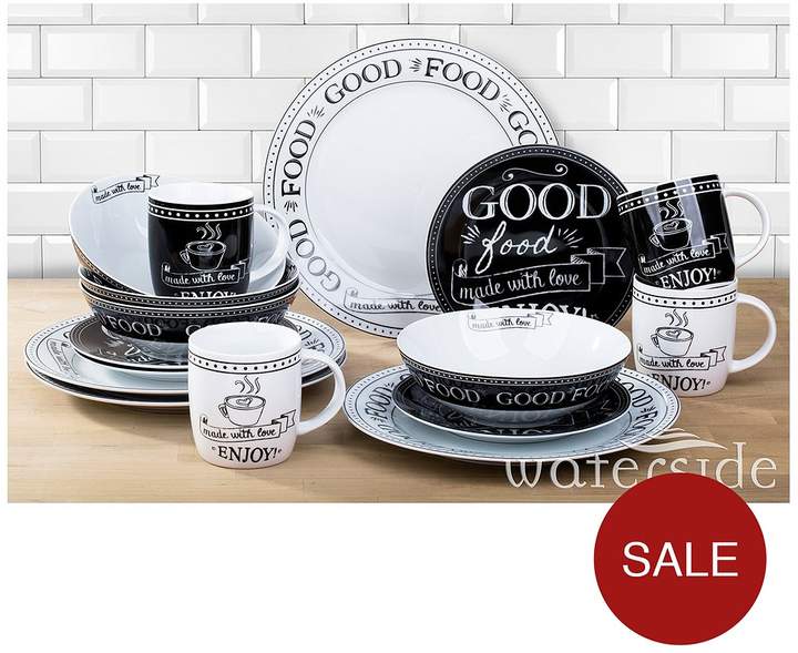 WATERSIDE Good Food Made With Love 16pc Dinner Set