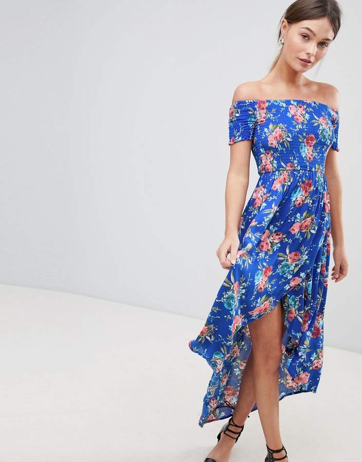 Parisian – Schulterfreies Midikleid mit Blumenmuster