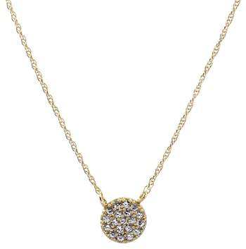 Pave Round Charm Necklace