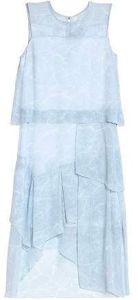 Tiered Printed Silk-Georgette Midi Dress