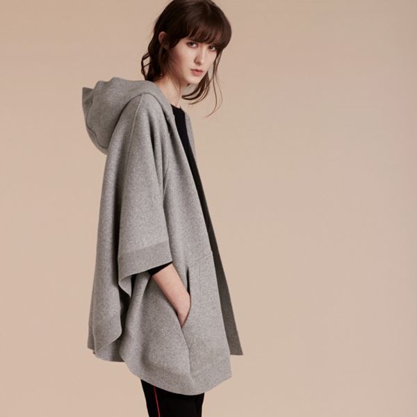 burberry wool cashmere blend hooded poncho