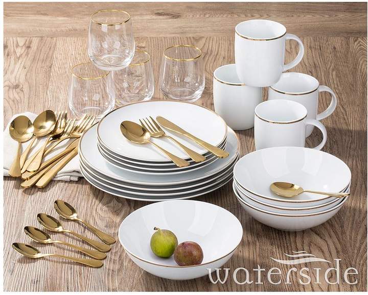 WATERSIDE 36-piece Gold Band Dinner Set