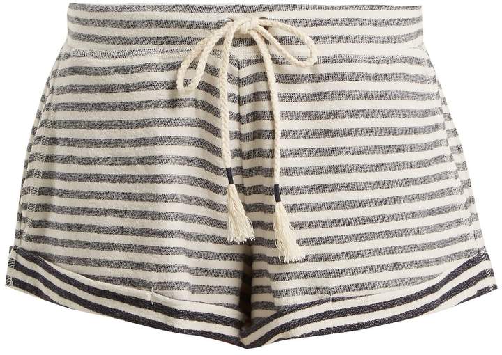SKIN Clooney striped cotton shorts