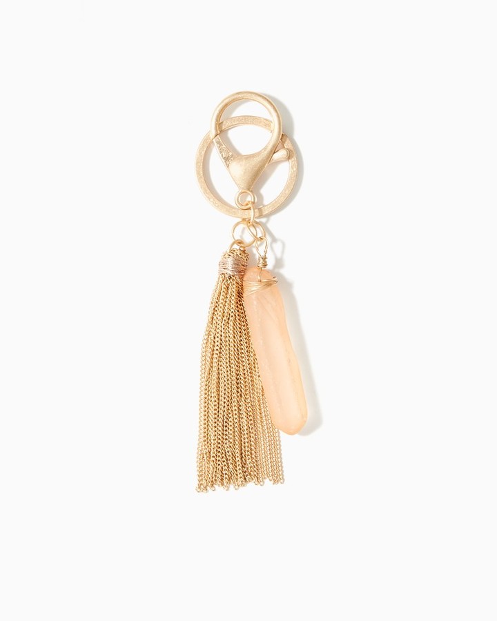 Pink & Gold Tassel Keychain
