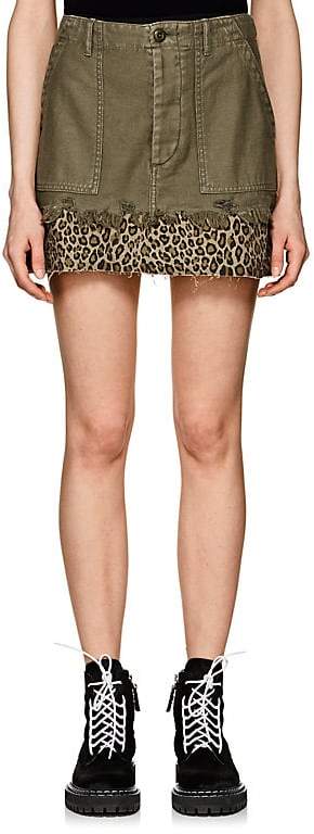 Women's Fatigue Washed Cotton Canvas Miniskirt