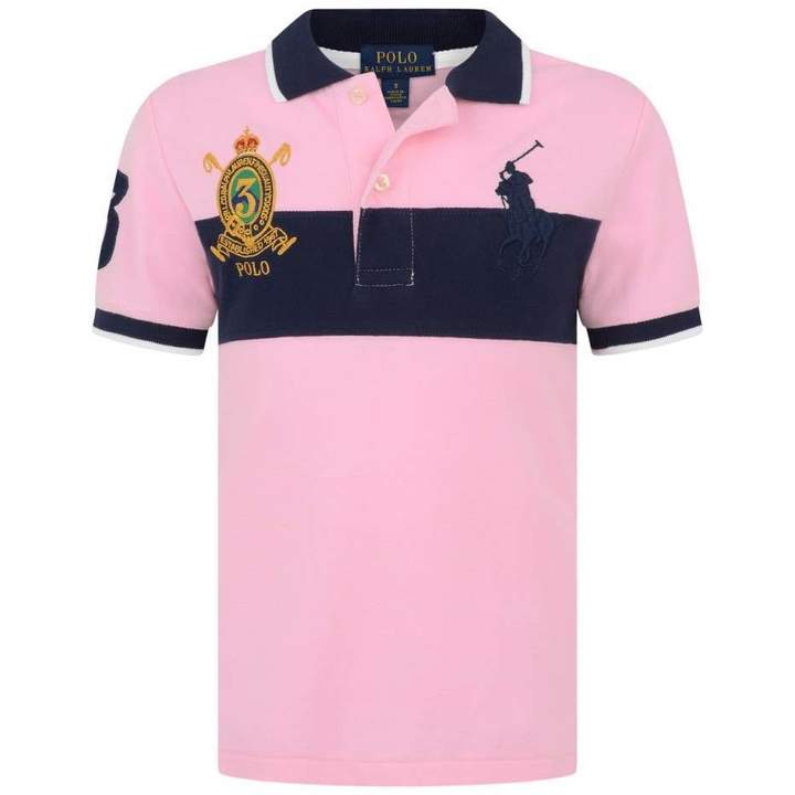 Ralph LaurenBoys Pink & Navy Polo Top