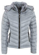 Steppjacke, Kapuze, tailliert, doppelter Reißverschluss