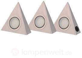 Dreieckige LED-Unterbauleuchte Shiny im 3er-Set