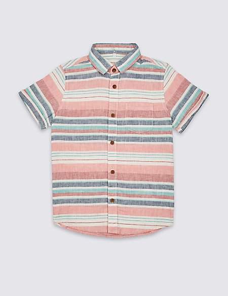 Linen Rich Striped Shirt (3-16 Years)