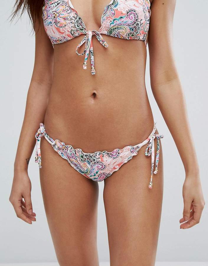 Paisley Print Tie Side Bikini Bottom