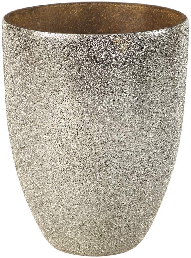 Cache Bowl Candle with Crinkle Effect - Silver