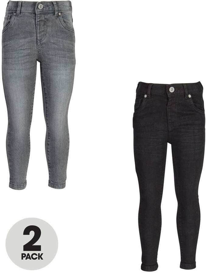 Mini V by Very Boys 2 Pack Black & Grey Wash Skinny Jeans