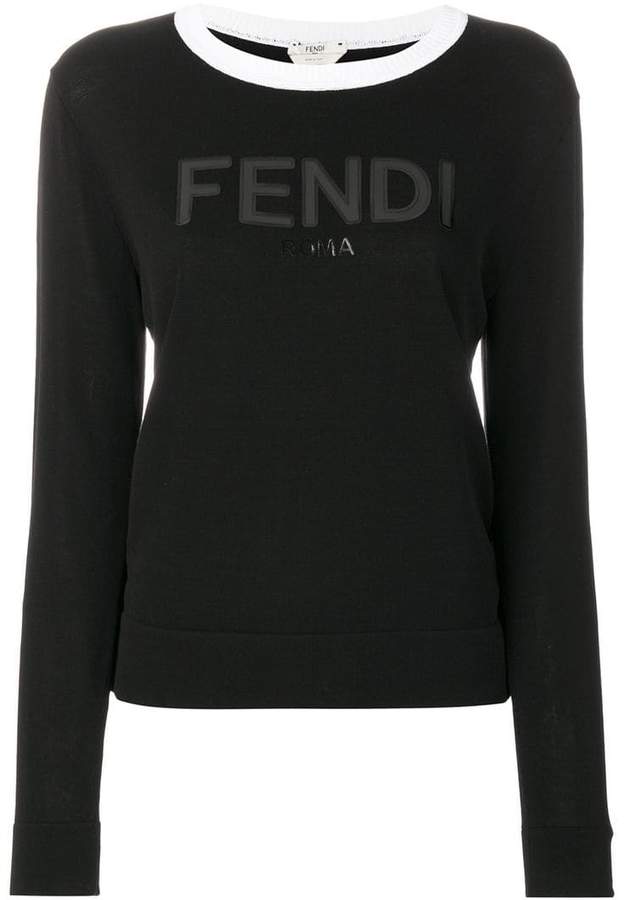 contrast-collar logo sweater