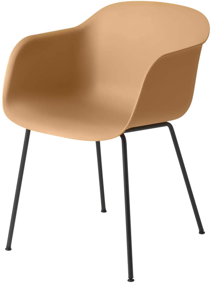 Muuto - Fiber Chair - Tube Base, ocker / schwarz
