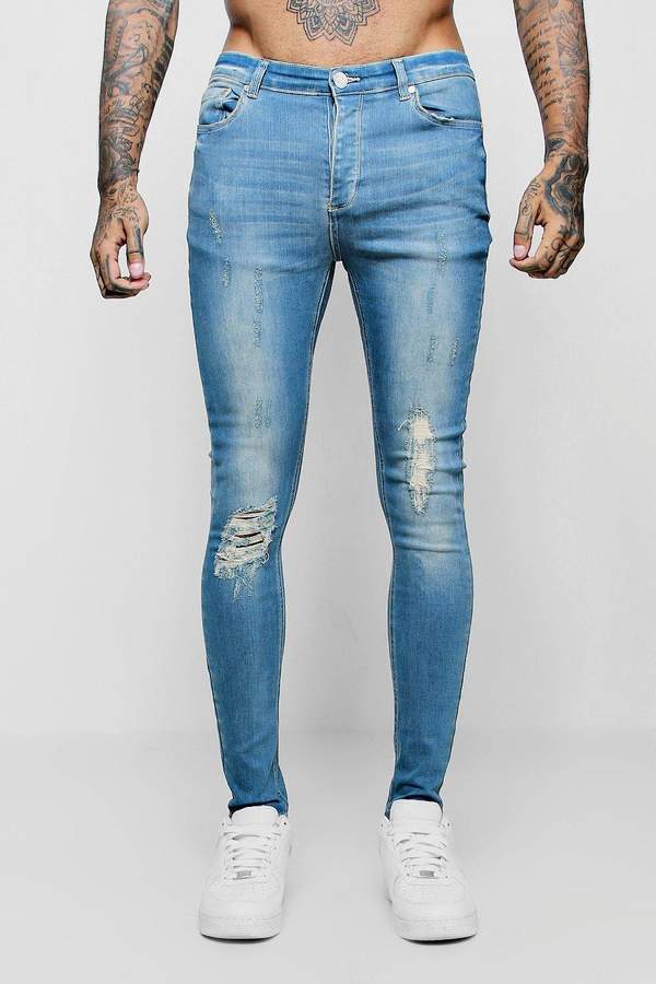 Spray On Skinny Jeans With Ripped Knees