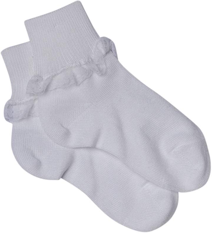 White Lace Fold-Over Socks