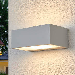 Kantige Außenwandleuchte NEMESIS, hellgrau