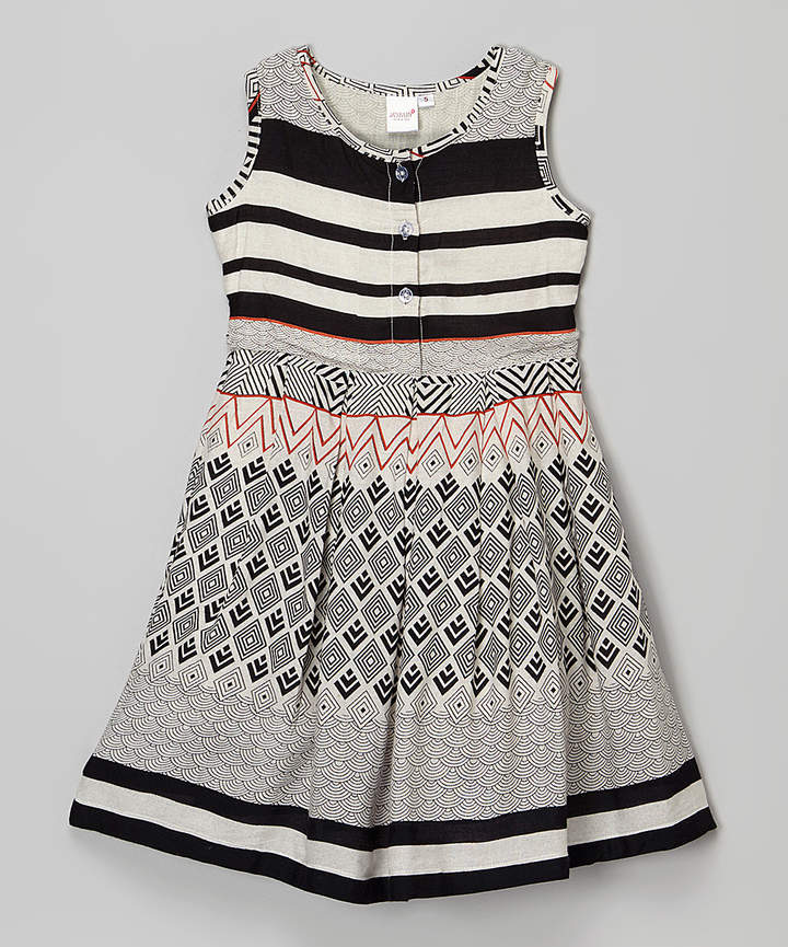 Black & White Stripe A-Line Dress - Newborn