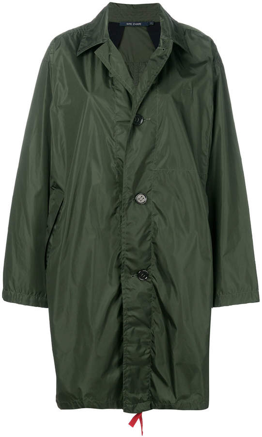 sheen zip-up parka
