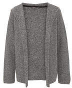 Strickjacke, Baumwoll-Anteil, offene Front, Kapuze
