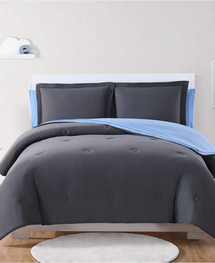 Laura Hart Kids Solid Jersey Reversible 5-Pc. Twin Comforter Set Bedding