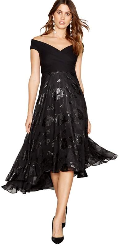 Black Floral Burnout 'Bria' High Low Dress