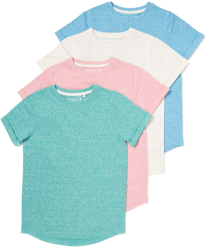 Tu Clothing 4 Pack Multicoloured Plain Pastel T-Shirts