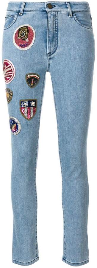 Skinny-Jeans mit Patches