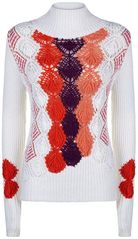 Crochet Knitted Turtleneck Sweater