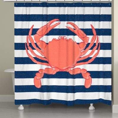 Laural Home® Crab Stripe Shower Curtain