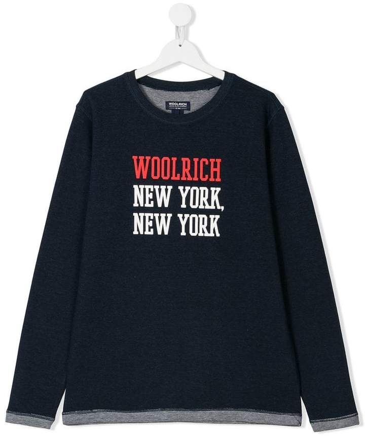 Woolrich Kids TEEN New York print sweatshirt