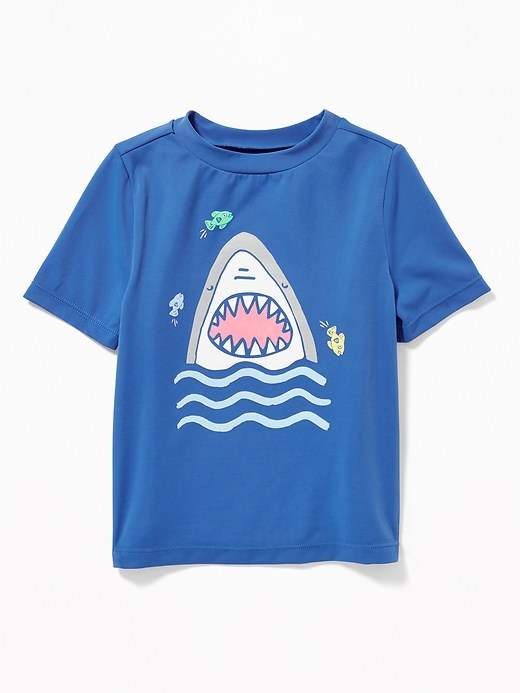 Shark-Graphic Rashguard for Toddler Boys