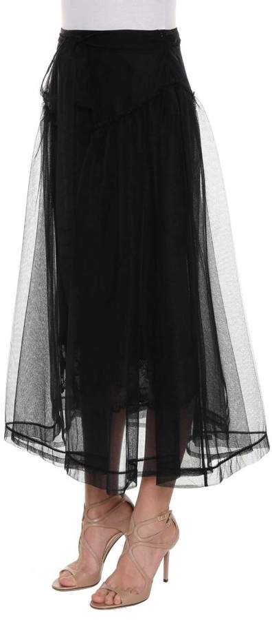 Black Tulle Long Skirt From