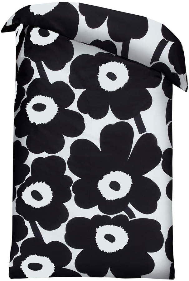 Unikko Deckenbezug 140 x 200 cm, schwarz / weiß