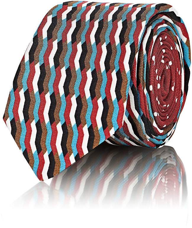 Men's Mixed-Print Silk Necktie