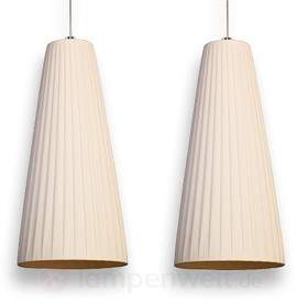 Konte - Hängeleuchte mit Plisseeschirm, 2-flammig