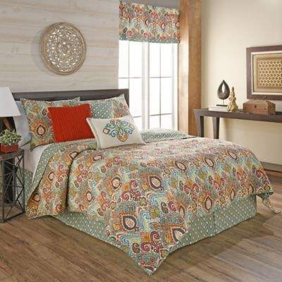 Boho Passage Reversible Twin Quilt Set in Grey