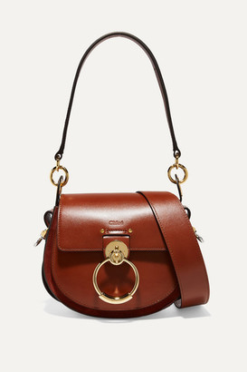 Chloé Tess Small Leather And Suede Shoulder Bag - Brown Chloé Tess Small Leather And Suede Shoulder Bag - Brown